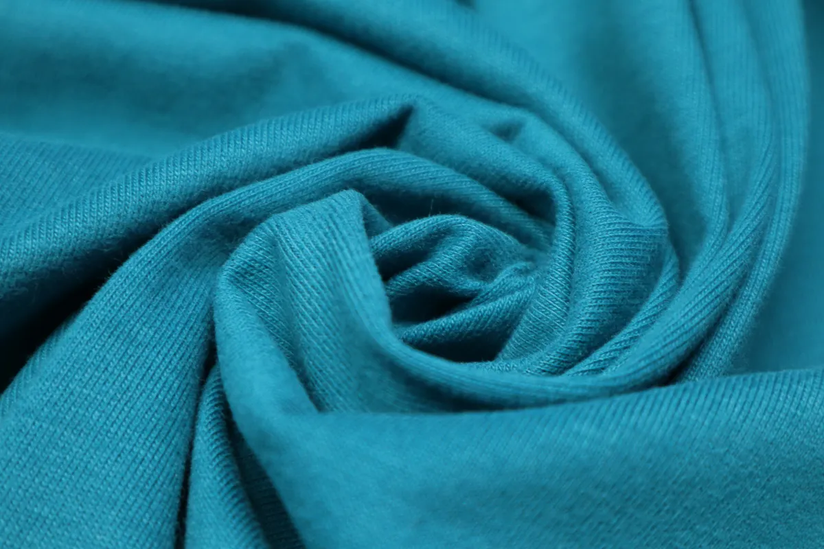 Ткань трикотаж  т.бирюзовый ш 1,6 (хлопок 97% эл 3%)
