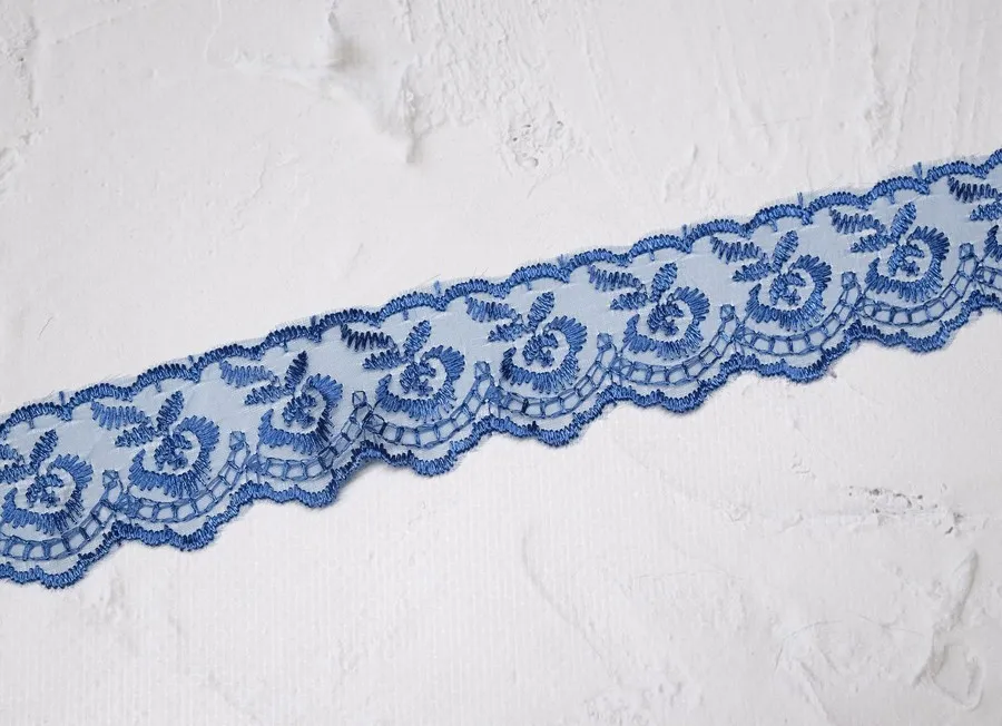 Кружево капрон синий (пэ 100%)