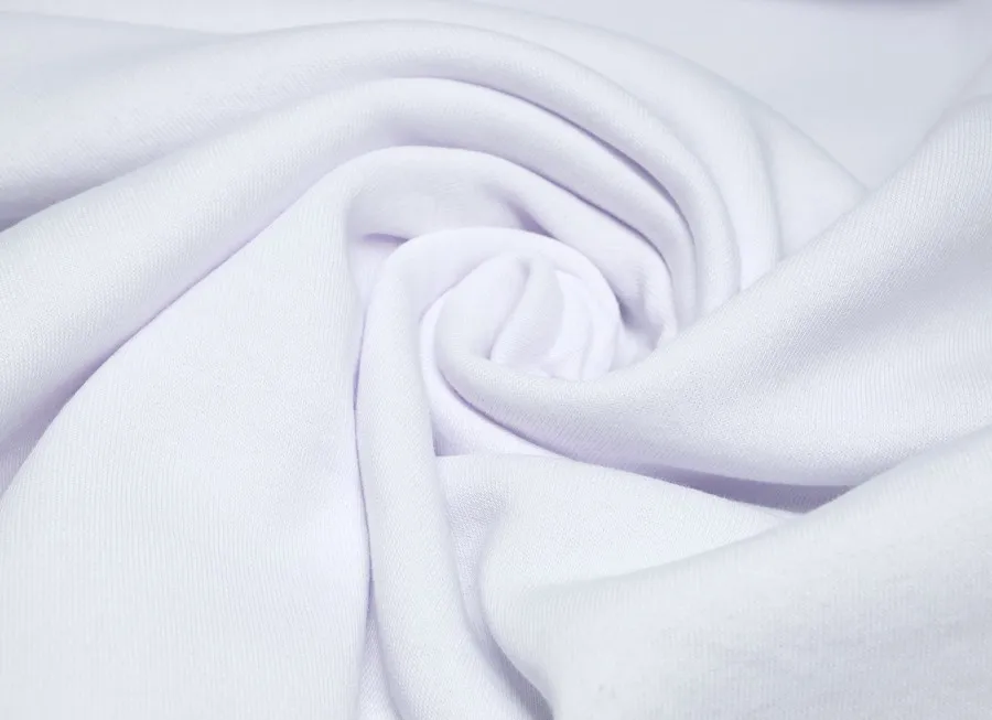 Ткань трикотаж футер начес белый ш 1,8 (хлопок 95% эл 5%)