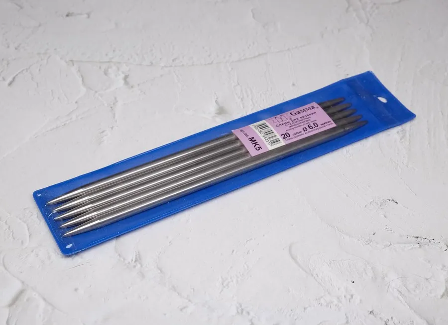 Спицы вязальные (5штук) №5-6мм длинна 20см