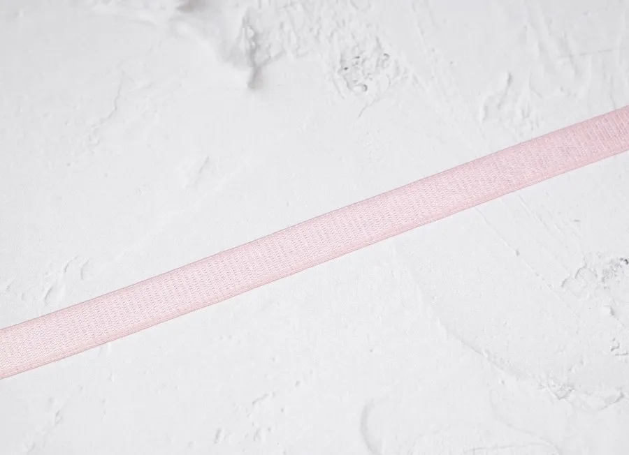 Тесьма эластичная на брительки пыльно-розовый, тем.синий