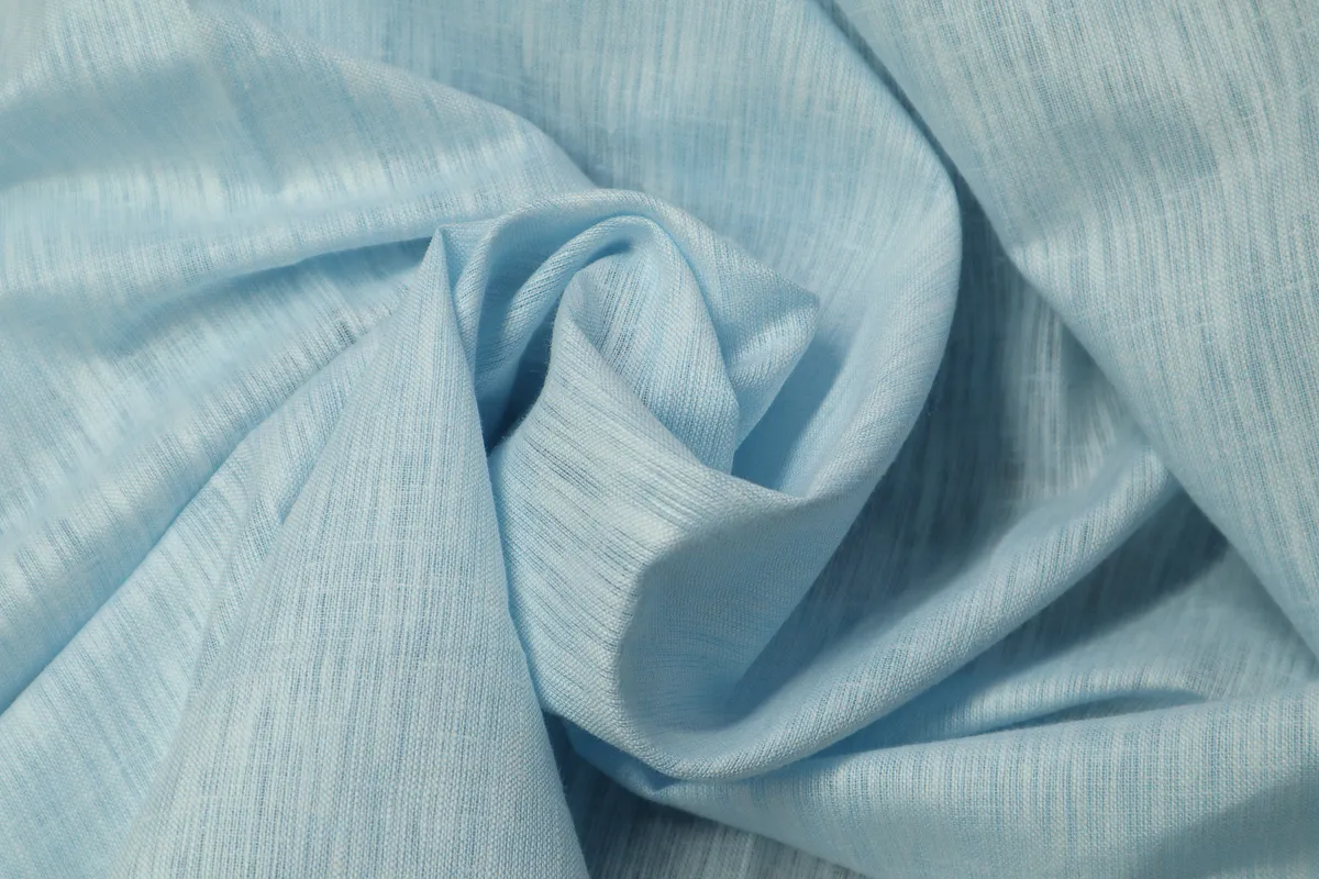 Ткань смесовый сорочечный голубой ш 1,45 (лен 30% хлопок 60% пэ10%)