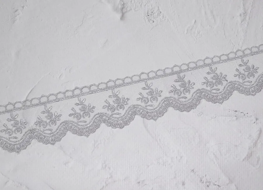 Кружево на сетке 40мм в ассортементе  (пэ 100%)
