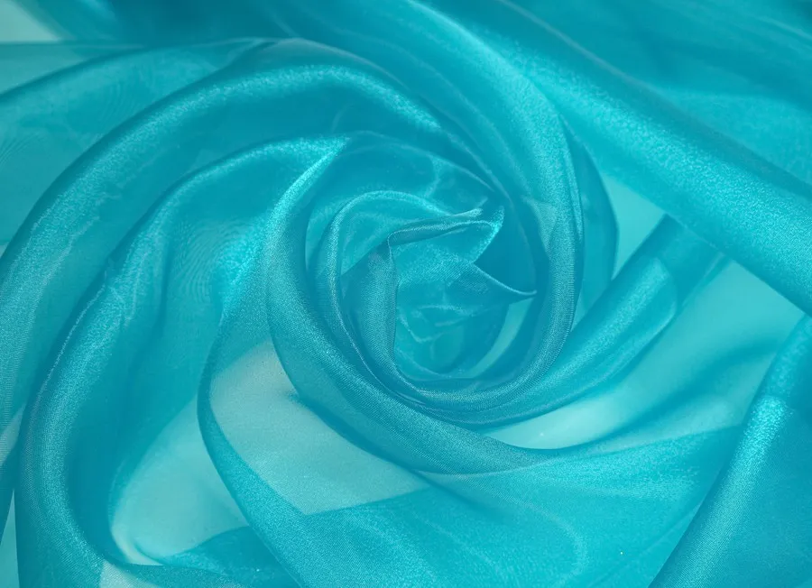 Ткань органза бирюзовый ш 1,4 (пэ 100%)