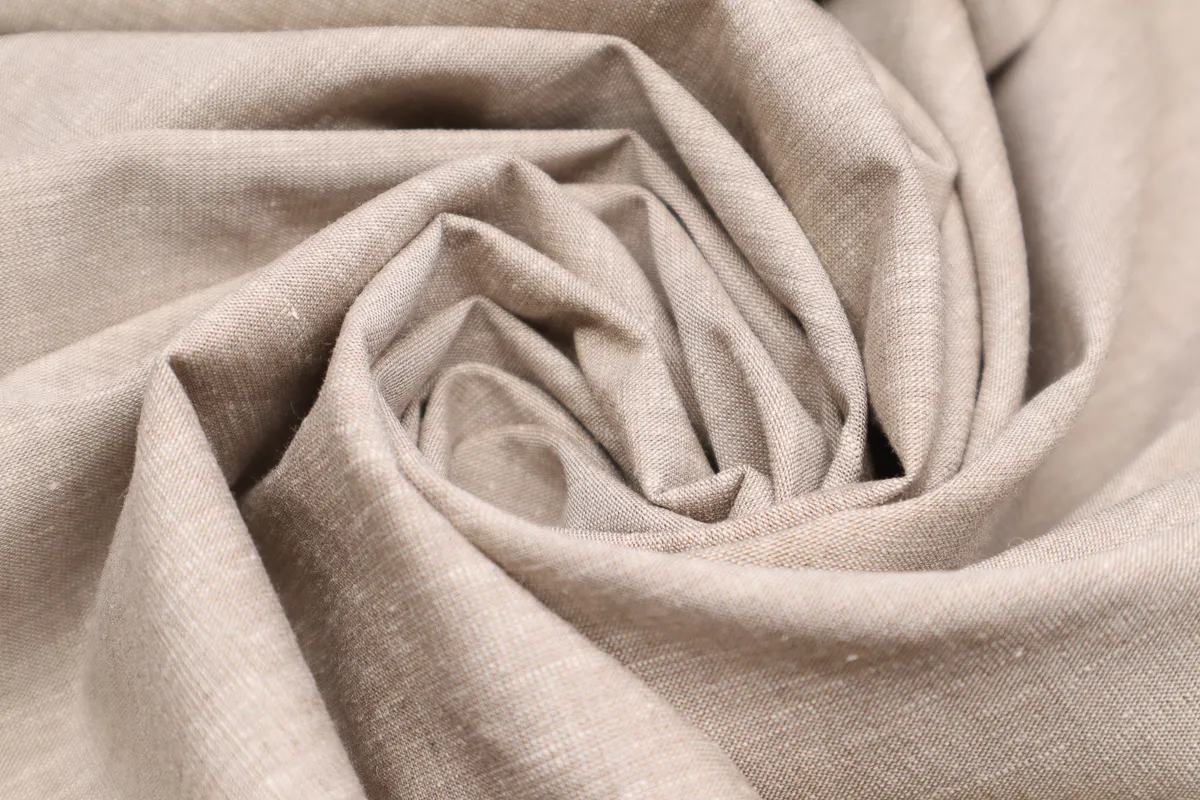 Ткань полулен натуральный  ш 1,5 (лен 18% вискоза  34% пэ 45% эл 35%)