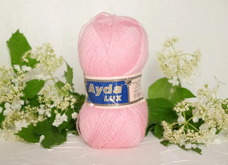 Пряжа Aida lux 100 розовый (100гр 265м) (акрил 100%) 