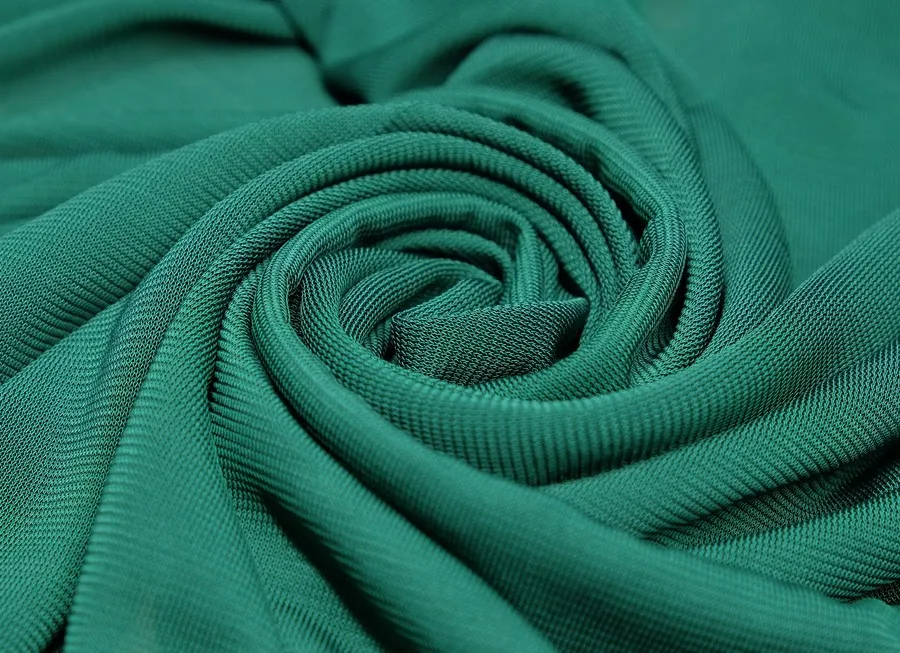 Ткань трикотаж креп однотон. изумруд 1,45 (вискоза 100% ) 