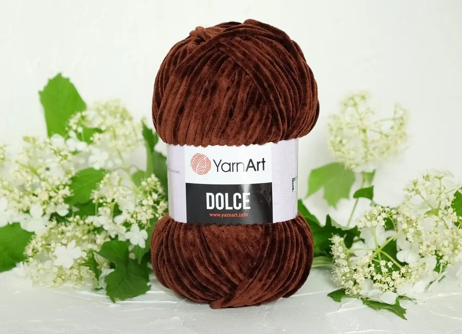 Пряжа Yarn Art Dolce шоколад (100гр 120м) (микро пэ100%) 