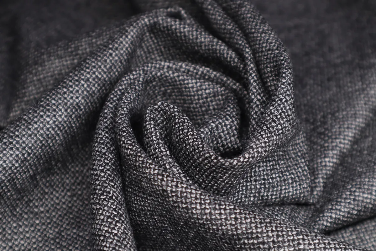 Ткань костюмная лапка мелкая черно-белый ш 1,5 (шерсть 100%)