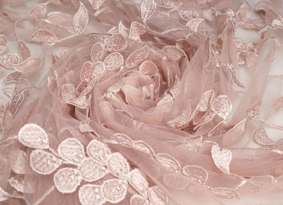 Ткань кружевное полотно бежевый ш 1,4 (пэ 100%)