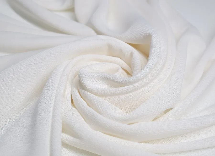 Ткань трикотаж креп однотон. белый 1,4 (вискоза 100% ) 