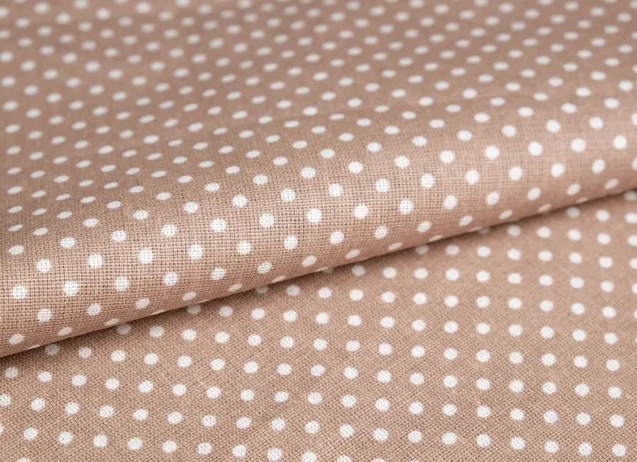 Ткань бязь горох бежевый ш 1,5 (хлопок 100%)
