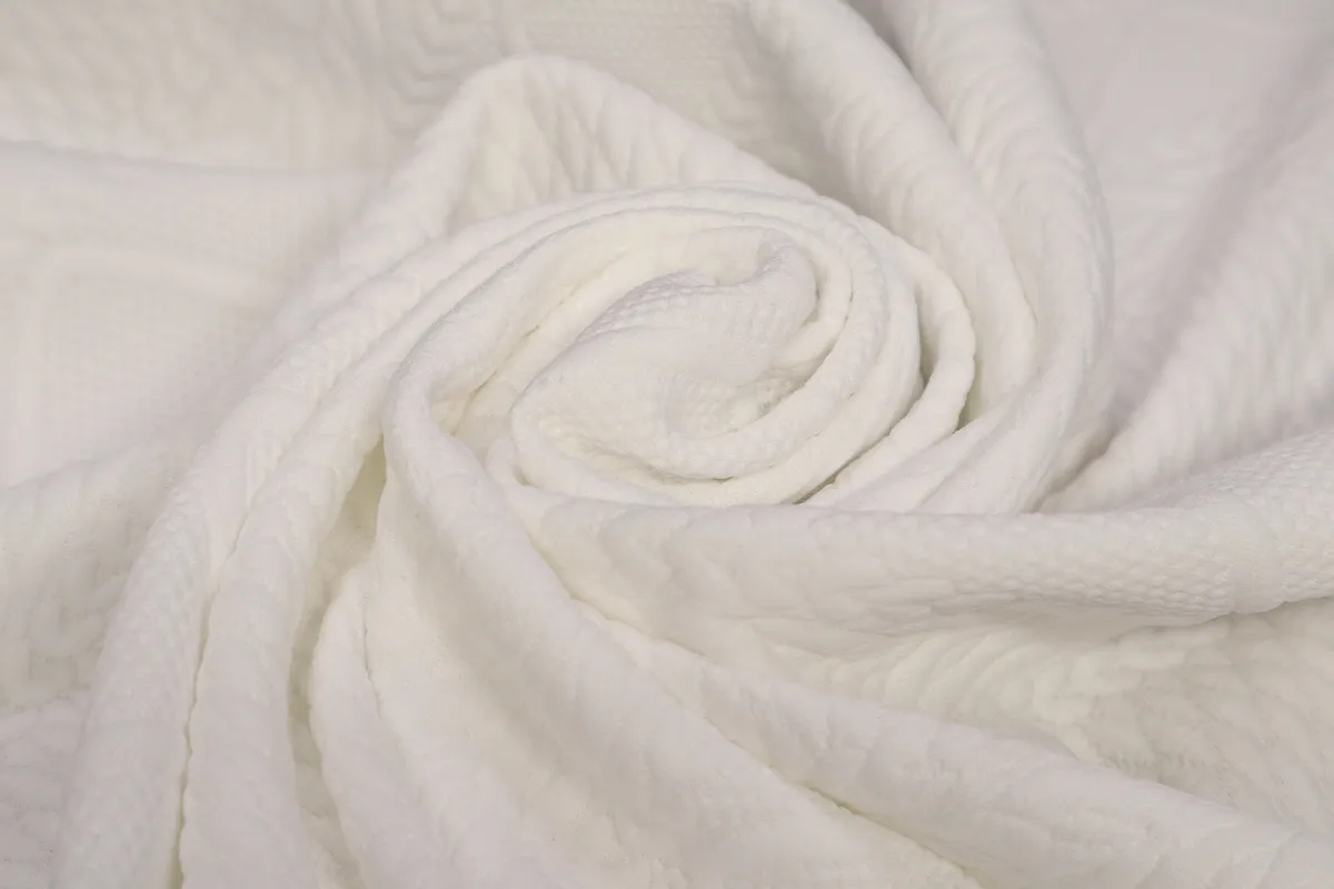 Ткань трикотаж стежка косичка белый ш 1,5 (пэ 100%)