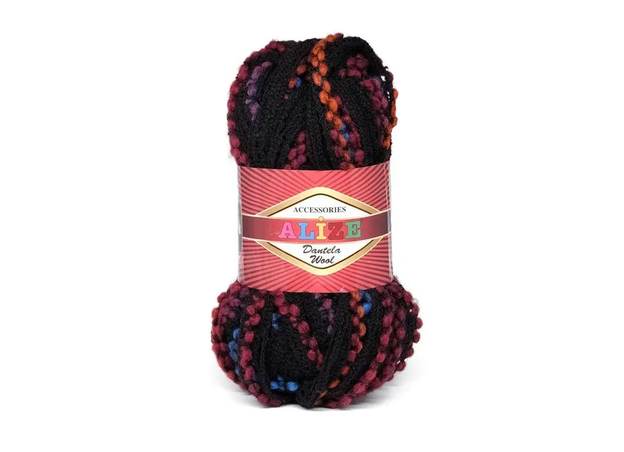 Пряжа Alize  Dantela Wool бордово-синий (100гр 20м) (акрил 68% шерсть 30% па 2%) 
