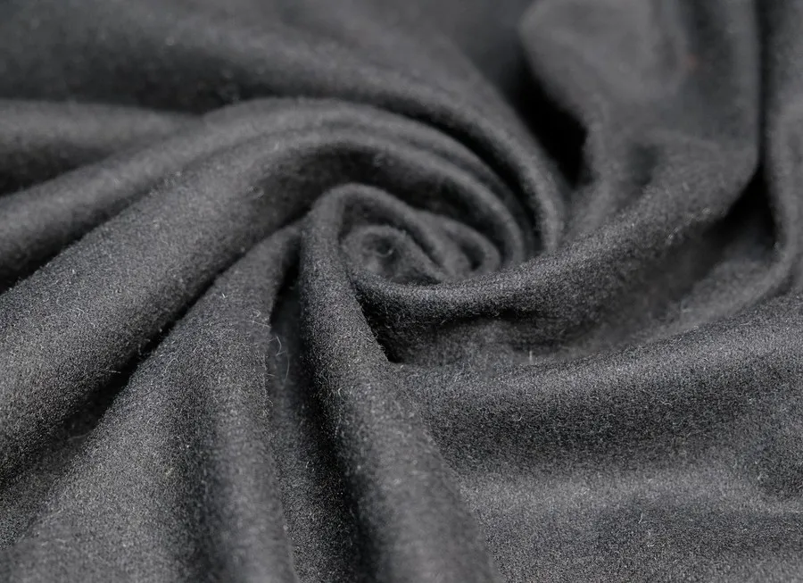 Ткань костюмная фланель черный 258 ш 1,5 (шерсть 100%)  