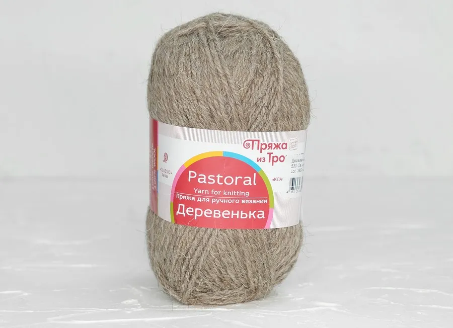 Пряжа Деревенька св.натуральный (100гр 170м) (шерсть 100%) 