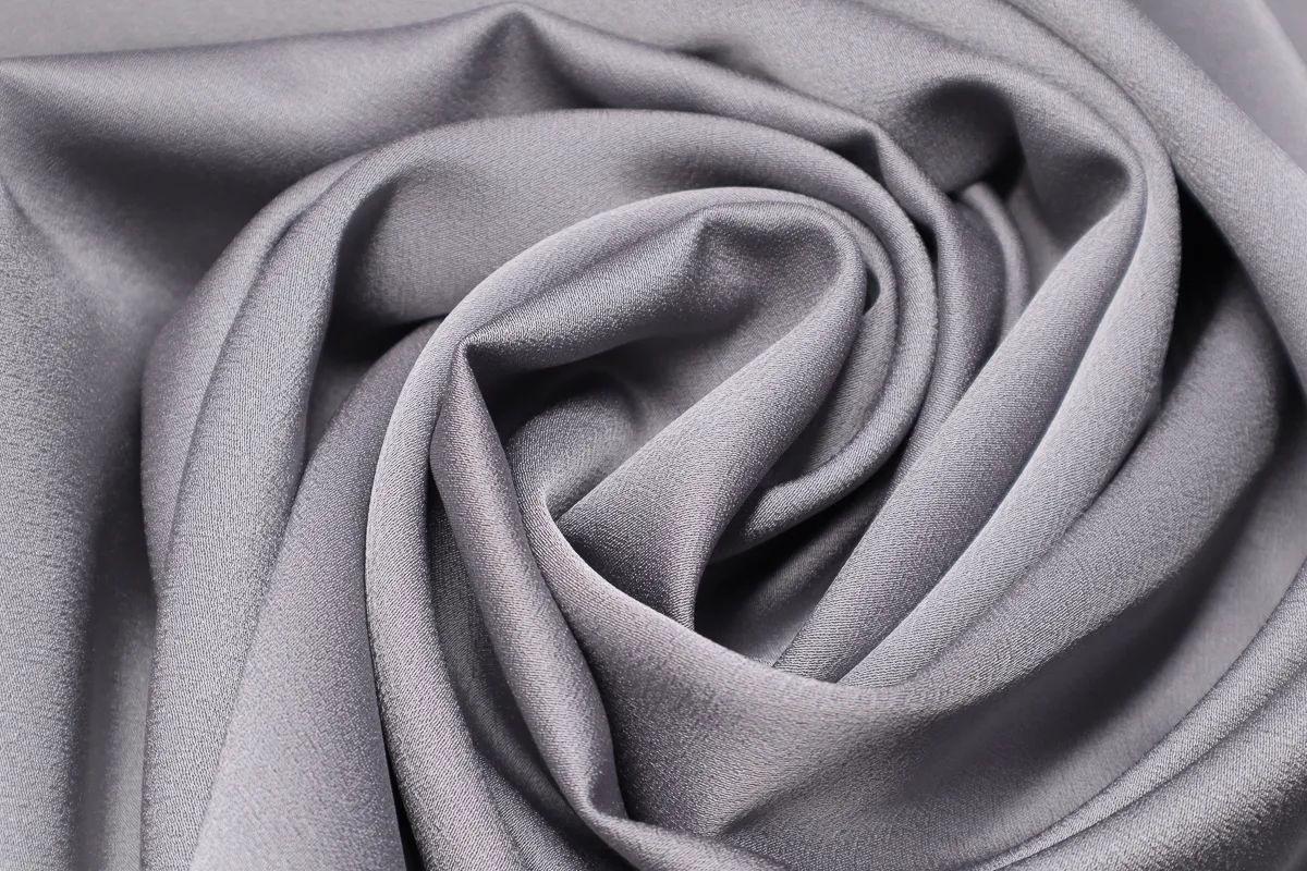 Ткань костюмно-плательная однотон. креп серый ш 1,5 ( пэ 100%)