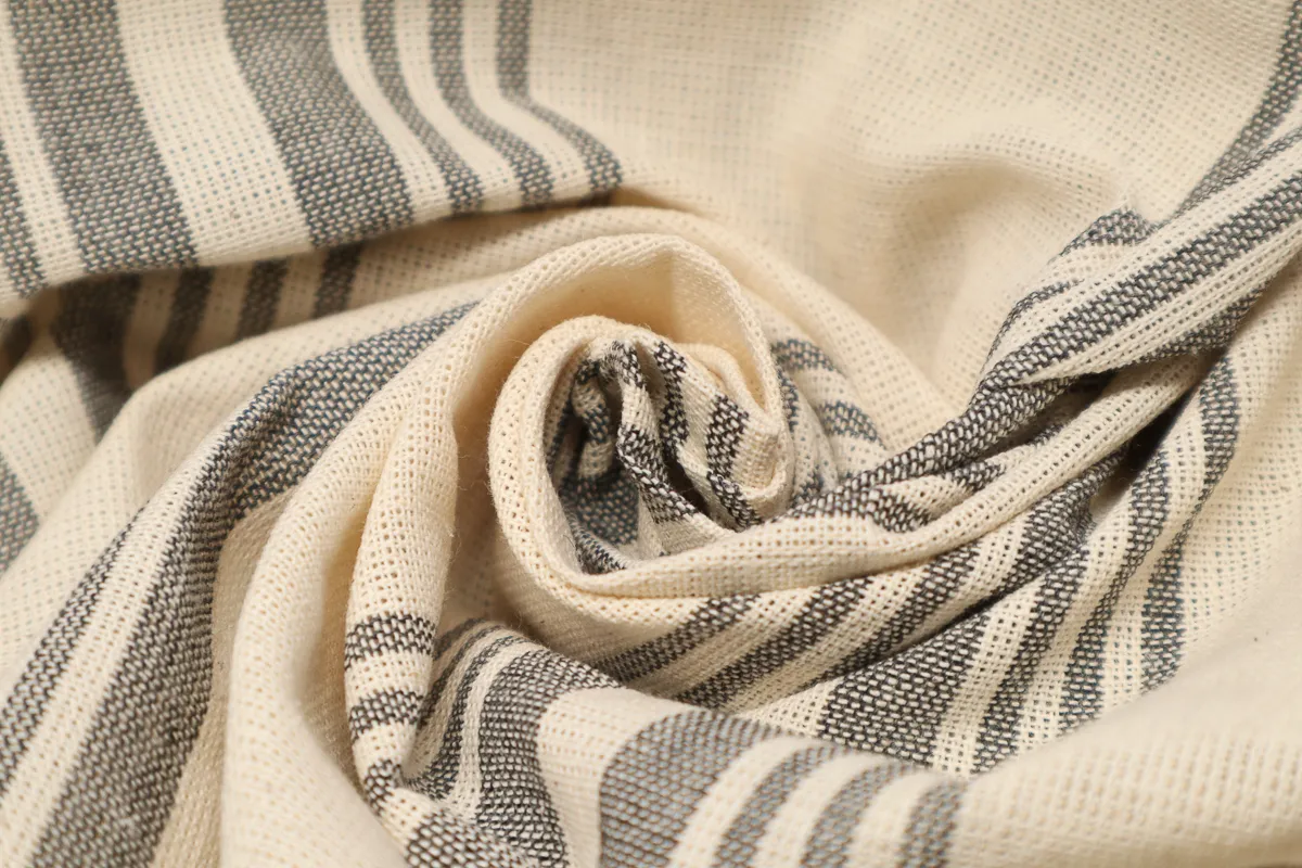 Ткань тик матрасный суровый черная полоса ш 1,65 (хлопок 100%)