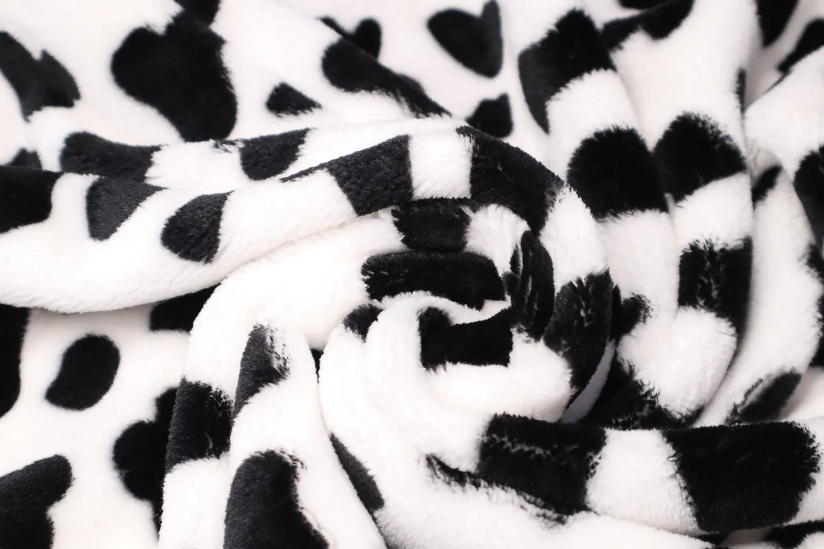 Ткань велсофт Далматинец белый  ш 2,3 (пэ 100%)