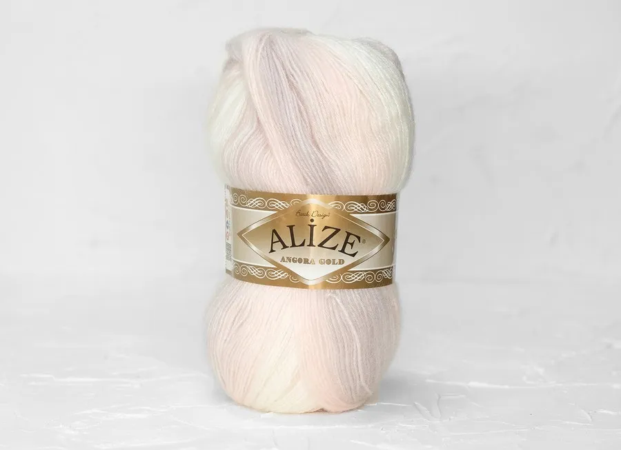 Пряжа Alize angora gold молочно-пудровый (100гр 550м) (акрил 80%  шерсть 20%) 