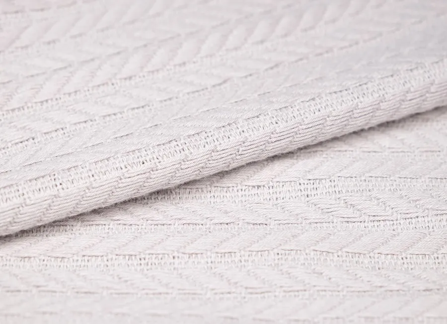 Ткань плед жаккард св.серый ш 2,3 (хлопок 100%)