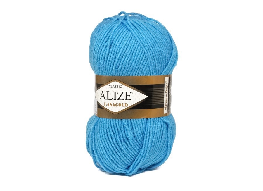 Пряжа Alize lana gold ярко-голубой  (100гр 240м) (акрил 51% шерсть 49%) 