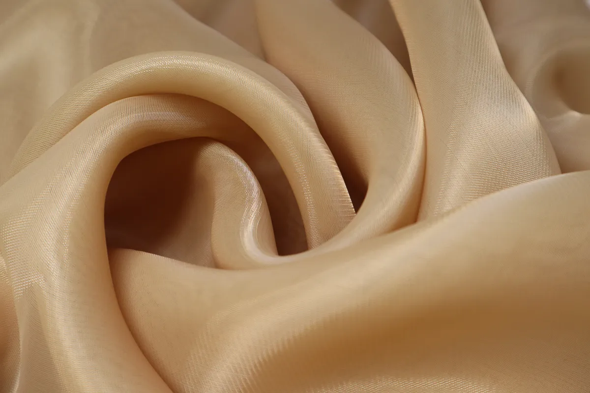 Ткань органза матовый золото ш 1,4 (пэ 100%)