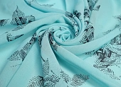 Ткань шифон с принтом розы черные бирюзовый ш 1,0 (шелк 100%) Ткань шифон с принтом розы черные бирюзовый ш 1,0 (шелк 100%)