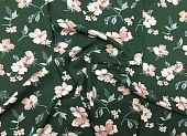 Ткань плательная цветы т\зеленый ш 1,5 (вискоза 100%) Ткань плательная цветы т\зеленый ш 1,5 (вискоза 100%)