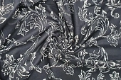 Ткань плательная цветы черно-белый ш 1,4 (хлопок 100%) Ткань плательная цветы черно-белый ш 1,4 (хлопок 100%)