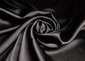 Ткань атлас черный ш 1,45 (эластан 4% пэ 96%) 