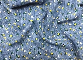 Ткань плательная цветы мелкие серо-голубой ш 1,5 (вискоза 100%) Ткань плательная цветы мелкие серо-голубой ш 1,5 (вискоза 100%)