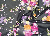 Ткань плательная цветы черный ш 1,5 (вискоза 100%) Ткань плательная цветы черный ш 1,5 (вискоза 100%)