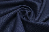 Ткань костюмно-плательная клетка черно-синий ш 1,55 (шерсть 100%) Ткань костюмно-плательная клетка черно-синий ш 1,55 (шерсть 100%)