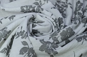Ткань муслин цветы серо-белый ш 1,35 ( хлопок 100%) Ткань муслин цветы серо-белый ш 1,35 ( хлопок 100%)