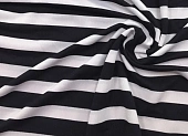 Ткань трикотаж полоска бело-черный ш 1,8 (вискоза 50% пэ 50%)