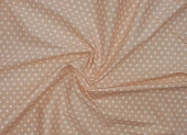 Ткань с принтом горох средний персиковый ш 1,4 (хлопок 97% эл 3%) Ткань с принтом горох средний персиковый ш 1,4 (хлопок 97% эл 3%)