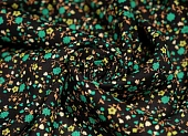 Ткань плательная цветы зелено-черный ш 1,4 (вискоза 100%) Ткань плательная цветы зелено-черный ш 1,4 (вискоза 100%)