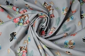 Ткань сатин детский лесные звери серый ш 1,5 (хлопок 100%) Ткань сатин детский лесные звери серый ш 1,5 (хлопок 100%)