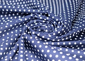 Ткань с принтом горох средний темно синий ш 1,4 (хлопок 100%) Ткань с принтом горох средний темно синий ш 1,4 (хлопок 100%)