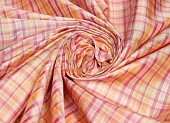 Ткань тафта клетка мелкая ораньжево-красный ш 1,4 (шелк 100%) Ткань тафта клетка мелкая ораньжево-красный ш 1,4 (шелк 100%)