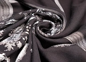 Ткань плательная цветы серо-черный ш 1,5 (вискоза 100%) купонная Ткань плательная цветы серо-черный ш 1,5 (вискоза 100%) купонная