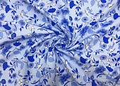 Ткань с принтом цветы птицы голубой ш 1,45 (хлопок 100%) Ткань с принтом цветы птицы голубой ш 1,45 (хлопок 100%)