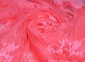 Ткань кружевное полотно цветы кислотно-розовый ш 1,5 (пэ 100%) Ткань кружевное полотно цветы кислотно-розовый ш 1,5 (пэ 100%)