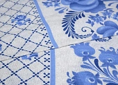 Ткань декоративная рогожка "Гжель" ш 1,5 (хлопок 100%) Ткань декоративная рогожка "Гжель" ш 1,5 (хлопок 100%)