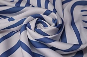 Ткань плательная бело-синий ш 1,45 (вискоза 100%)