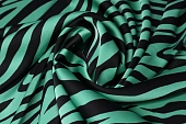 Ткань шелк принт зебра зелено-черный ш 1,4 (пэ 97% эл 3%) Ткань шелк принт зебра зелено-черный ш 1,4 (пэ 97% эл 3%)