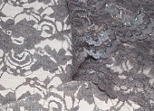 Ткань кружевное полотно с металлонитью серый ш 1,5 (пэ 100%) Ткань кружевное полотно с металлонитью серый ш 1,5 (пэ 100%)