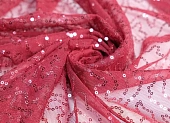 Ткань с пайетками сетка бордовый ш 1,5 (пэ 100%) Ткань с пайетками сетка бордовый ш 1,5 (пэ 100%)