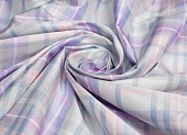 Ткань тафта клетка средняя сиренево-голубой ш 1,4 (шелк 100%) Ткань тафта клетка средняя сиренево-голубой ш 1,4 (шелк 100%)
